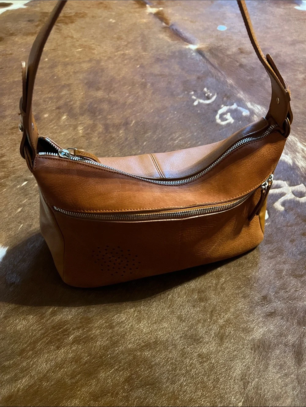 Vintage FURLA Shoulder Bag in Cognac Brown